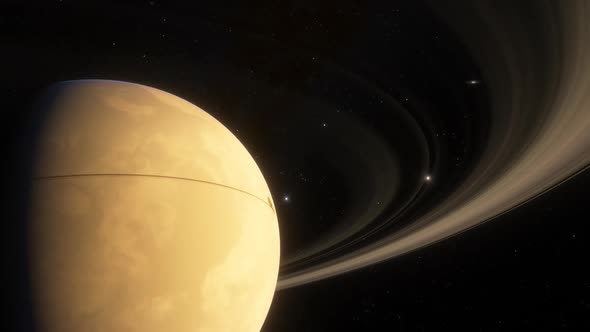 Space Background - The Rings and Moons of Saturn