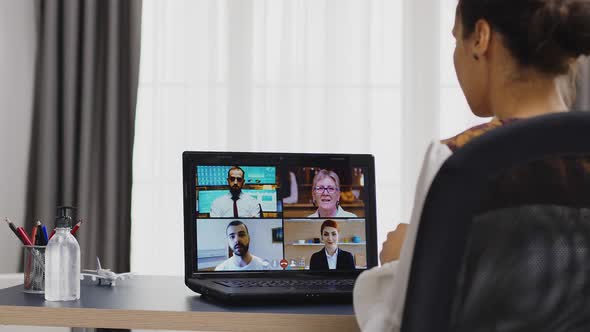 Female Freelancer in a Video Conference