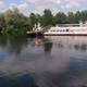 Drone Shot of People in Kayak on River Dnipro - VideoHive Item for Sale