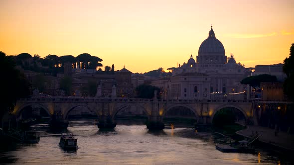 Rome Skyline with St Peter Basilica of the Vatican