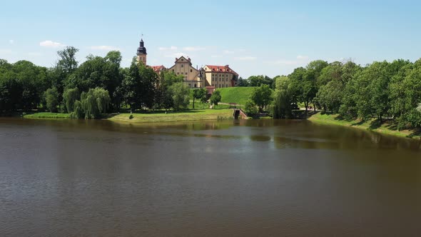 Top View of the Nesvizh Castle in the Daytime