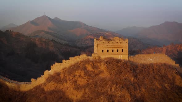 Flying over the Great Wall of China