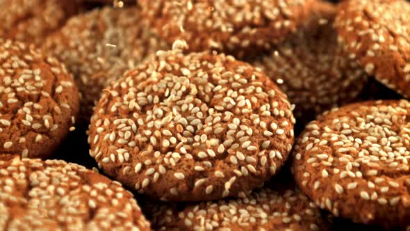 Super Slow Motion on the Oat Biscuit Falls Sesame