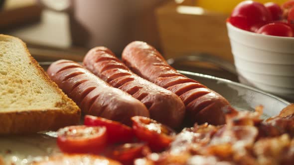 Traditional Full English Breakfast Closeup