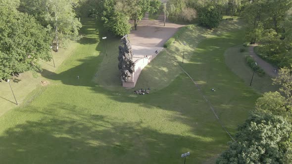 Kyiv, Ukraine: Babi Yar. Memorial Mass Murder of Jews. Aerial View, Flat,gray