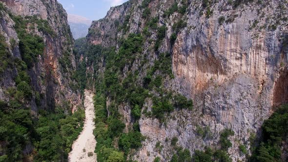 Pathway in between cliffs in Albania