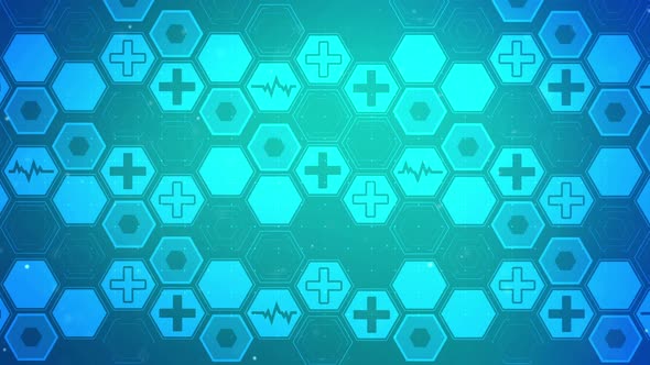 Hexagon Health Plus Pattern Background Concept