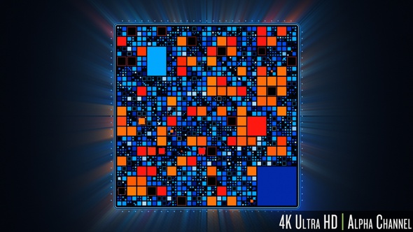 4K Data Grid from Microprocessor CPU Chip with Highlights