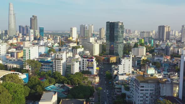 Ariel View From Panorama To The Intersection Ho Chi Minh City - Vietnam