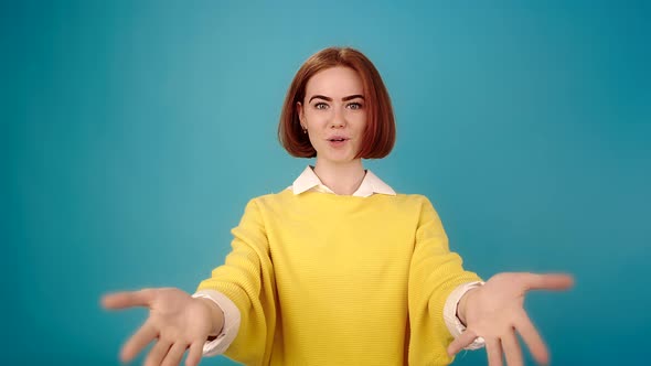 Emotional Lady in Yellow Pullover