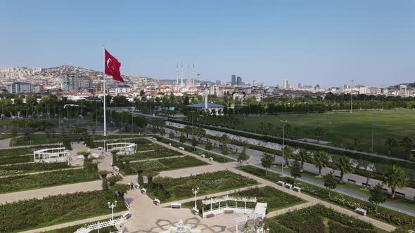 Aerial View Echo Park with Istanbul in Background