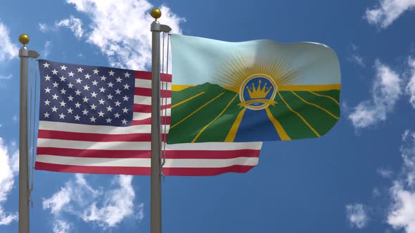 Usa Flag Vs Imperial County Flag California  On Flagpole