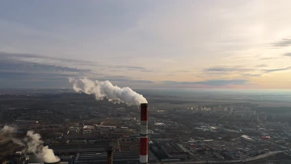 Smoke From Chimneys, Aerial View