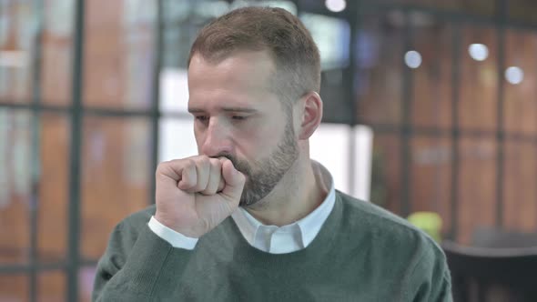 Portrait Shoot of Sick Young Man Having Coughing