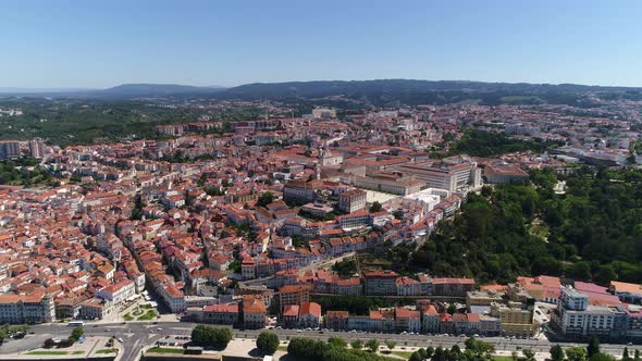 Aerial Drone Footage of Coimbra, Portugal