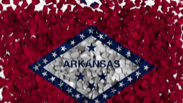 Arkansas State Flag Breaking Rocks Transition