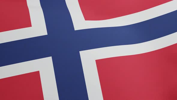 National Flag of Norway Waving Original Size and Colors 3D Render Norges Flagg or Noregs Flagg Used
