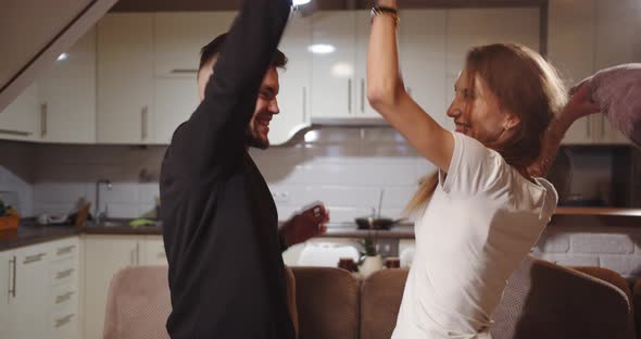 Happy Couple In Love Playing With Pillows