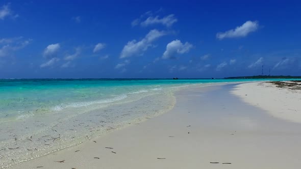 Close up nature of shore beach by sea and sand background near resort