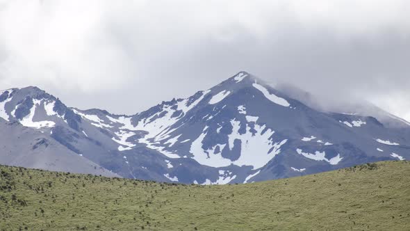 Timelapse snow mountain view