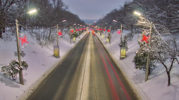 The Spusk of Passionarie Klochkovsky Downhill One of the Oldest Roads of Kharkiv City Day to Night