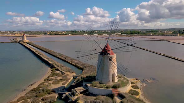 Natural Reserve of the Saline Dello Stagnone Near Marsala and Trapani Sicily