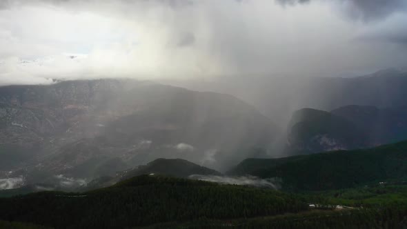 Rain in the Mountains Aerial View 4 K