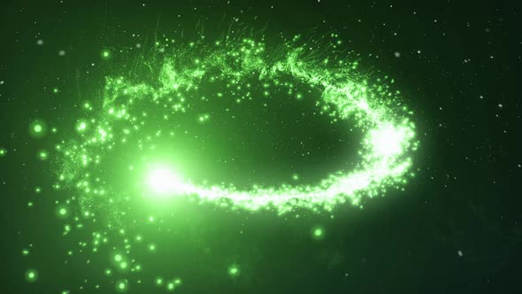 Green light flying in all direction while doing particles alt