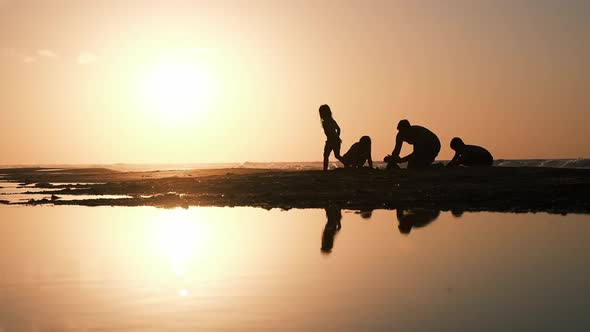 Sunset and family