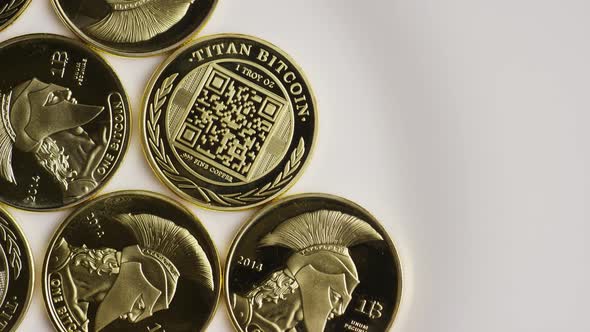 Rotating shot of Titan Bitcoins 