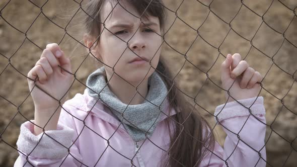 Child solitude. Girl teenager depressed.