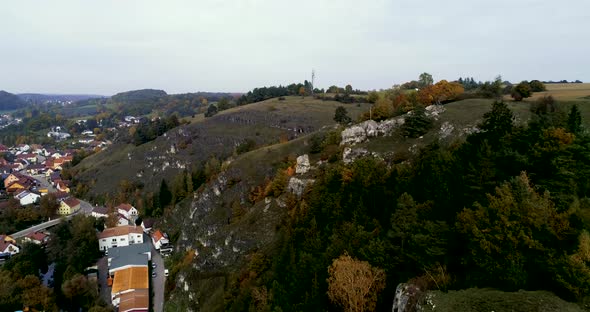 Beautiful drone video above the surroundings of Regensburg