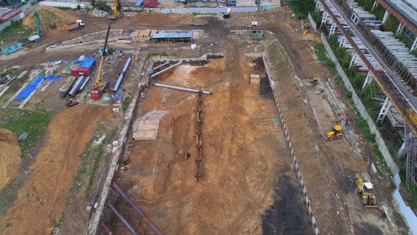 Longitudinal Span Over the Basement of the Foundation of the Building.