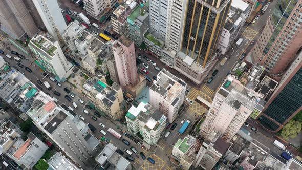 Top view of Hong Kong city