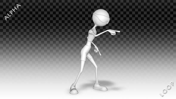 3D Man Character - Cartoon Robot Dance