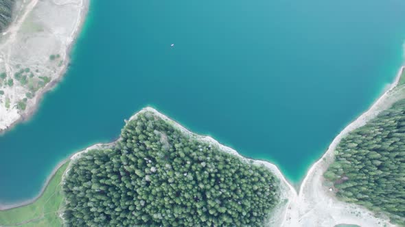 Aerial View Black Lake in Montenegro Mountain Crno Jezero in Durmitor Park