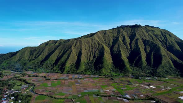 Aerial view of some agricultural fields in Sembalun.