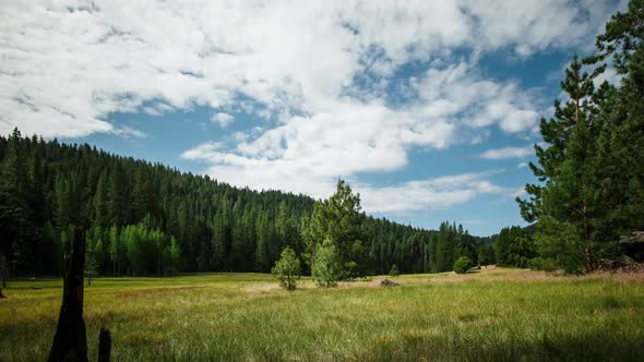 Meadow And Clouds Time Lapse