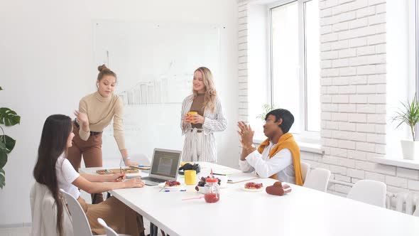 Women Colleague Gathered To Discuss Business Strategy