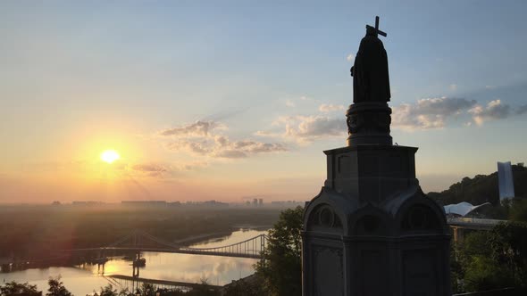 Monument To Vladimir the Great at Dawn in the Morning, Kyiv, Ukraine