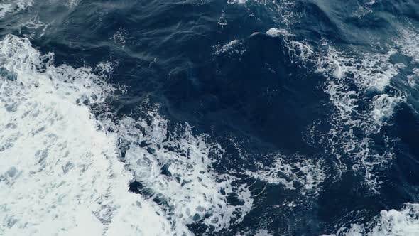 A Slow Motion View of the Wake From the Cruise Ship at Sea