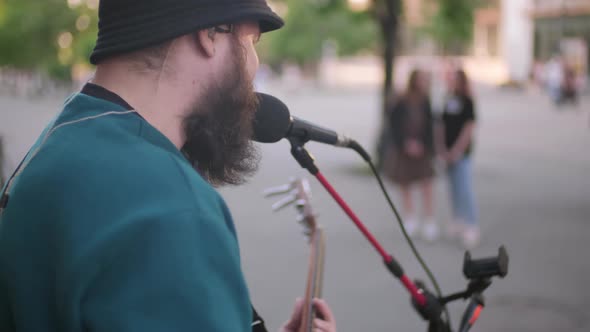 Street Musician Performing Outside