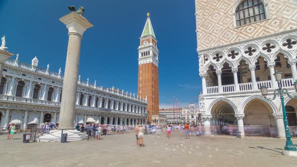 View of the Campanile Di San Marco and Palazzo Ducale, From San Giorgio Maggiore Timelapse