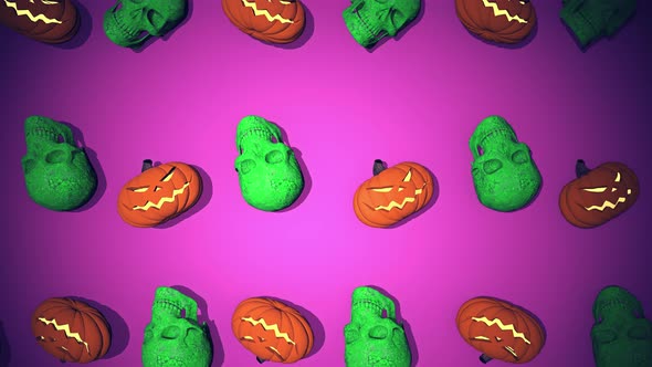 Flying In Skulls On Floor Stone Retro 90s 02 4K alt