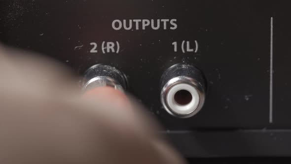 Insert Cable Stereo Left And Right Channels Tulip Into Port