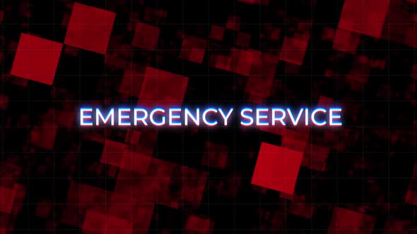 Emergency Service Digital Glitch Text Background