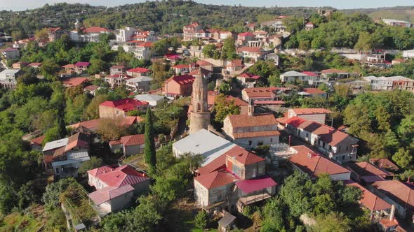 Aerial Drone Footage of the Signagi City of Love in Kakheti Region Georgia