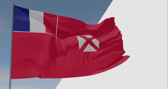 flag Wallis and Futuna patriotism national freedom, seamless loop, alpha channel