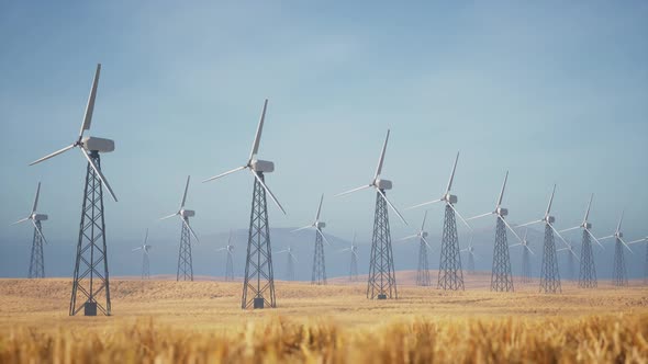 Beautiful Animation Of A Large Number Of Wind Turbines