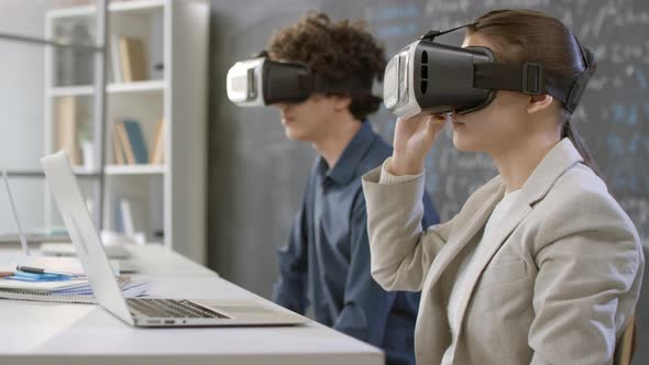 Sequence Of Students Using VR Headset